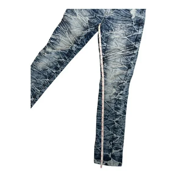 South Pole Men's Moto/Biker Skinny Dark & Acid Wash Jeans Size 30x32 - Picture 10 of 10